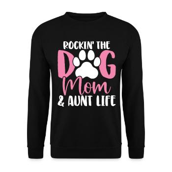 Rockin Le Chien Maman Et Tante Vie Drôles Chiens - Sweat-shirt Unisexe - noir - Devant - Alina (178cm) & Michal (187cm)