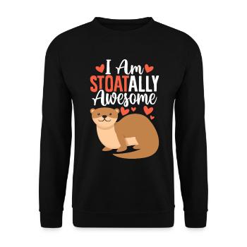 Funny Short Tailed Weasel Ermine Stoat Animal - Unisex Sweatshirt - black - Front - Alina (178cm) & Michal (187cm)