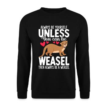 Funny Weasel Pet Ferret Paws Stoat Ermine - Unisex Sweatshirt - black - Front - Alina (178cm) & Michal (187cm)