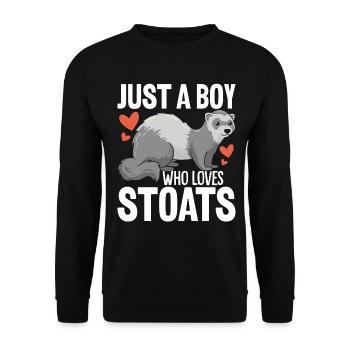 Juste un garçon qui aime les drôles de belettes à queue courte - Sweat-shirt Unisexe - noir - Devant - Alina (178cm) & Michal (187cm)