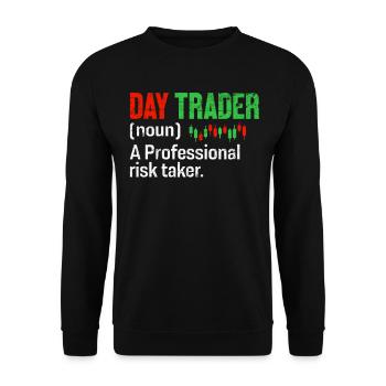 Day Trader Funny Definition Candlestick - Unisex Sweatshirt - black - Front - Alina (178cm) & Michal (187cm)