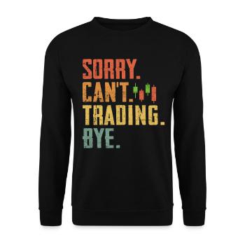 Drôle de trading rétro groovy Marché boursier - Sweat-shirt Unisexe - noir - Devant - Alina (178cm) & Michal (187cm)