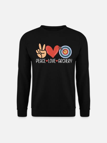 Peace Love Archery Hunting Compound Bow Funny - Unisex Sweatshirt - black
