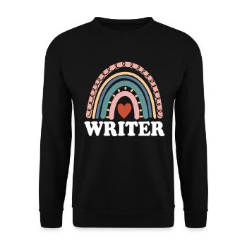 Funny Writer Boho Rainbow Screen Script Writer - Unisex Sweatshirt - black - Front - Alina (178cm) & Michal (187cm)
