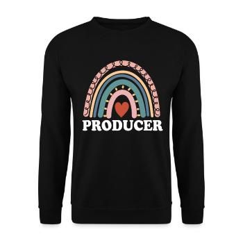 Producteur Boho Rainbow Cinématographie Réalisation de films - Sweat-shirt Unisexe - noir - Devant - Alina (178cm) & Michal (187cm)