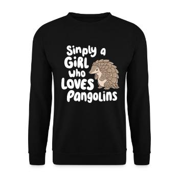 Simplement une fille qui aime les pangolins Drôle d’animaux sauvages - Sweat-shirt Unisexe - noir - Devant - Alina (178cm) & Michal (187cm)