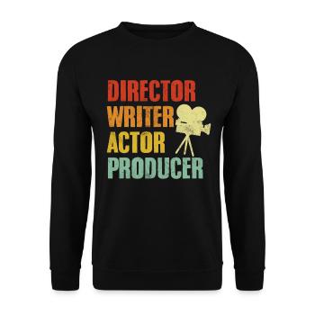 Regisseur Drehbuch Schauspieler Produzent Retro Vintage - Unisex Pullover - Schwarz - Vorne - Alina (178cm) & Michal (187cm)