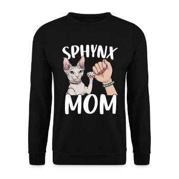 Sphynx Mama Haarlose Katze Lustige Mama Katze Sphynx Haustier - Unisex Pullover - Schwarz - Vorne - Alina (178cm) & Michal (187cm)