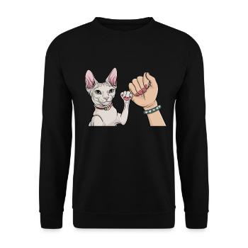 Sphynx Mama Kätzchen Mama Lustige haarlose Katze Sphynx - Unisex Pullover - Schwarz - Vorne - Alina (178cm) & Michal (187cm)