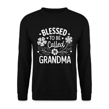 Oma Muttertag Mama Großmutter Mimi Nana Gigi - Unisex Pullover - Schwarz - Vorne - Alina (178cm) & Michal (187cm)