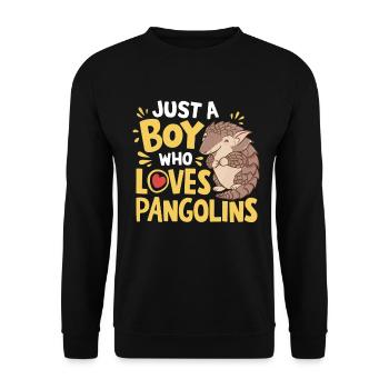 Just A Boy Who Loves Pangolins Nocturnal Mammals - Unisex Sweatshirt - black - Front - Alina (178cm) & Michal (187cm)