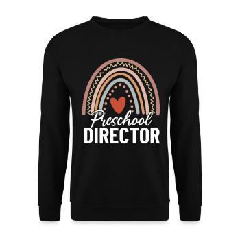 Preschool Director Funny Boho Rainbow Childcare - Unisex Sweatshirt - black - Front - Alina (178cm) & Michal (187cm)