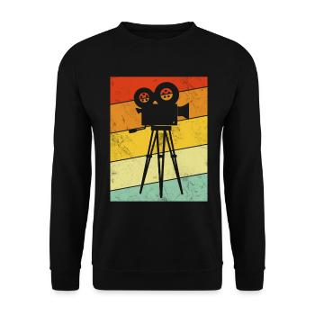 Funny Filmmaking Retro Vintage Cinematography - Unisex Sweatshirt - black - Front - Alina (178cm) & Michal (187cm)