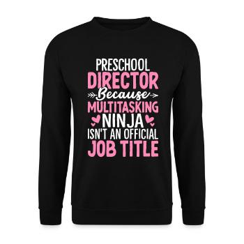 Préscolaire Directeur Multitâche Ninja Drôle Pré K - Sweat-shirt Unisexe - noir - Devant - Alina (178cm) & Michal (187cm)