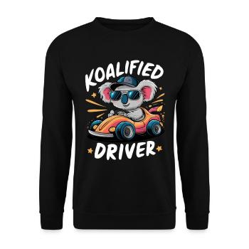 Koalified Driver Funny Driving Koala New Driver - Unisex Sweatshirt - black - Front - Alina (178cm) & Michal (187cm)