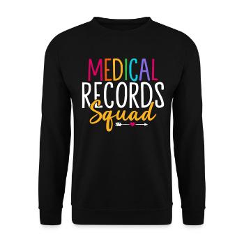 Équipe des dossiers médicaux Funny Healthcare Hospital - Sweat-shirt Unisexe - noir - Devant - Alina (178cm) & Michal (187cm)