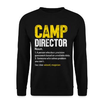 Camp Director Funny Definition Camping Campground - Unisex Sweatshirt - black - Front - Alina (178cm) & Michal (187cm)