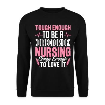 Directrice des soins infirmiers Funny Healthcare RN Nurse - Sweat-shirt Unisexe - noir - Devant - Alina (178cm) & Michal (187cm)