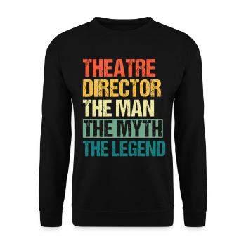 The Man The Myth The Legend Funny Retro Theater - Unisex Sweatshirt - black - Front - Alina (178cm) & Michal (187cm)