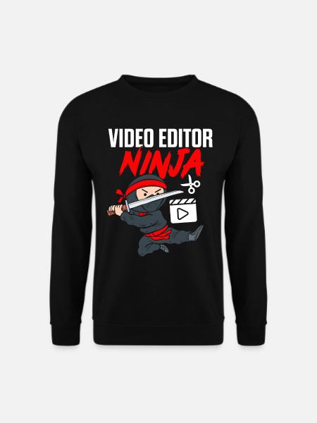 Video-Editor Ninja Lustiges Videofilmer-Video - Unisex Pullover - Schwarz