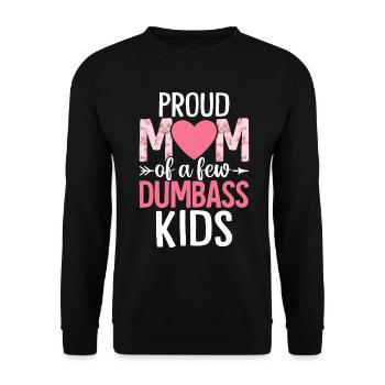 Stolze Mutter Von Ein Paar Dummen Kindern Lustige Mutter - Unisex Pullover - Schwarz - Vorne - Alina (178cm) & Michal (187cm)