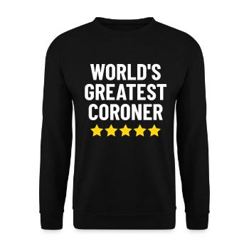 World's Greatest Coroner Funny Deputy Coroner - Unisex Sweatshirt - black - Front - Alina (178cm) & Michal (187cm)