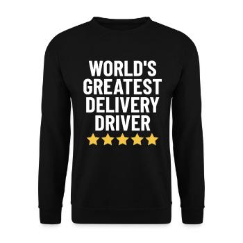 Der beste Lieferfahrer der Welt Lustiger Dash - Unisex Pullover - Schwarz - Vorne - Alina (178cm) & Michal (187cm)