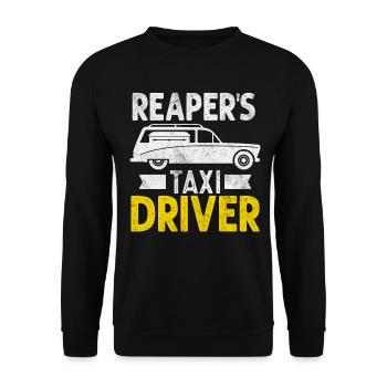 Reapers Taxi Driver Funny Funeral Director Morgue - Unisex Sweatshirt - black - Front - Alina (178cm) & Michal (187cm)