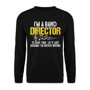 Je suis un directeur de groupe pour gagner du temps Répétitions amusantes - Sweat-shirt Unisexe - noir - Devant - Alina (178cm) & Michal (187cm)