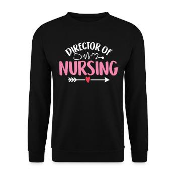 Directeur des soins infirmiers Drôle RN Infirmière en soins de santé - Sweat-shirt Unisexe - noir - Devant - Alina (178cm) & Michal (187cm)