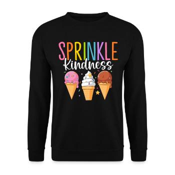 Streusel Freundlichkeit Lustiges Eis Gelato Gefroren - Unisex Pullover - Schwarz - Vorne - Alina (178cm) & Michal (187cm)