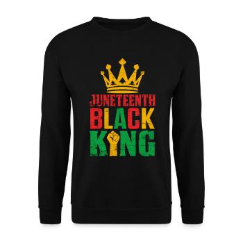 Juneteenth Black King Drôle Histoire Noire Africain - Sweat-shirt Unisexe - noir - Devant - Alina (178cm) & Michal (187cm)