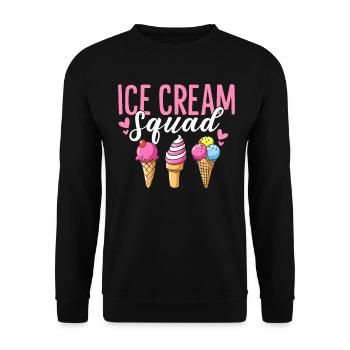 Ice Cream Squad Sommer Snacks Lustiges Eis - Unisex Pullover - Schwarz - Vorne - Alina (178cm) & Michal (187cm)