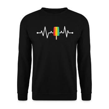 Lustiges Eis am Stiel Eis am Stiel Gefrorenes Dessert Feinschmecker - Unisex Pullover - Schwarz - Vorne - Alina (178cm) & Michal (187cm)