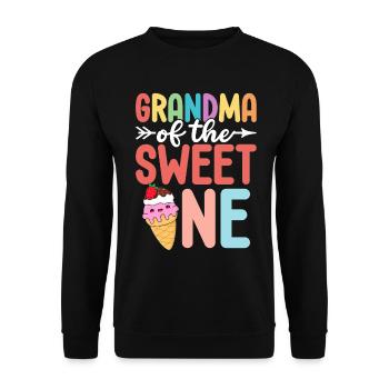 Grandma Of The Sweet One Funny Grandma Ice Cream - Unisex Sweatshirt - black - Front - Alina (178cm) & Michal (187cm)