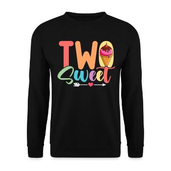 Deux glaces sucrées anniversaire deux ans congelé - Sweat-shirt Unisexe - noir - Devant - Alina (178cm) & Michal (187cm)
