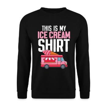 C’est mon dessert glacé gourmand sucré - Sweat-shirt Unisexe - noir - Devant - Alina (178cm) & Michal (187cm)