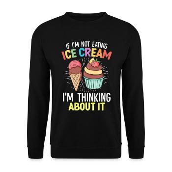 Lustiges Eis Gelato Sommer Snacks Feinschmecker - Unisex Pullover - Schwarz - Vorne - Alina (178cm) & Michal (187cm)