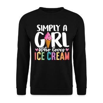 Ice Cream Girl Lustiges Gelato Gefrorenes Dessert Sommer - Unisex Pullover - Schwarz - Vorne - Alina (178cm) & Michal (187cm)