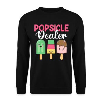 Eis am Stiel Händler Eis Pop Gefrorenes Dessert Lustiges Eis - Unisex Pullover - Schwarz - Vorne - Alina (178cm) & Michal (187cm)