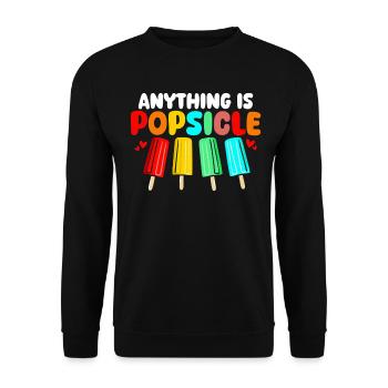 Alles ist Eis am Stiel Lustiges Eis am Stiel gefroren - Unisex Pullover - Schwarz - Vorne - Alina (178cm) & Michal (187cm)