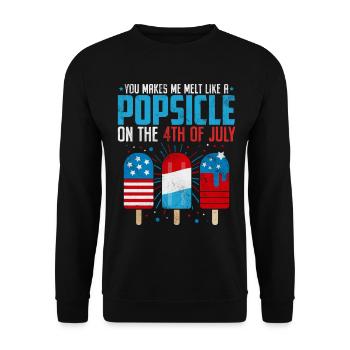 Du bringst mich zum Schmelzen wie ein Eis am Stiel am 4. - Unisex Pullover - Schwarz - Vorne - Alina (178cm) & Michal (187cm)