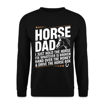 Cheval Papa Drôle Cavalier Cavalier Papa équestre - Sweat-shirt Unisexe - noir - Devant - Alina (178cm) & Michal (187cm)