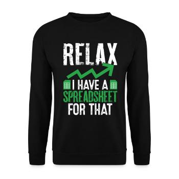 Détendez-vous, j’ai une feuille de calcul pour ce drôle de CPA - Sweat-shirt Unisexe - noir - Devant - Alina (178cm) & Michal (187cm)
