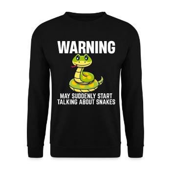Lustige Schlange Herpetologe Haustier Reptil Phyton - Unisex Pullover - Schwarz - Vorne - Alina (178cm) & Michal (187cm)