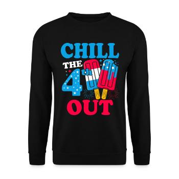 Chill The 4th Out Funny Popsicle USA Patriot - Unisex Sweatshirt - black - Front - Alina (178cm) & Michal (187cm)