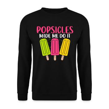 Funny Popsicle Summer Snacks Ice Pop Lolly Frozen - Unisex Sweatshirt - black - Front - Alina (178cm) & Michal (187cm)