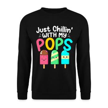 Chillin With My Pops Funny Popsicle Summer Snacks - Unisex Sweatshirt - black - Front - Alina (178cm) & Michal (187cm)