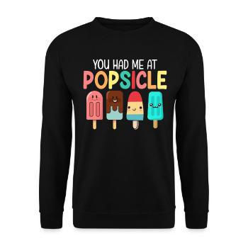 Eis am Stiel Lustiges Eis Gefrorenes Dessert Eis - Unisex Pullover - Schwarz - Vorne - Alina (178cm) & Michal (187cm)