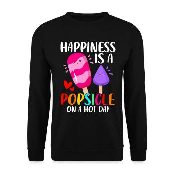 Eis am Stiel Lustige Sommersnacks Gefrorenes Dessert Eis - Unisex Pullover - Schwarz - Vorne - Alina (178cm) & Michal (187cm)